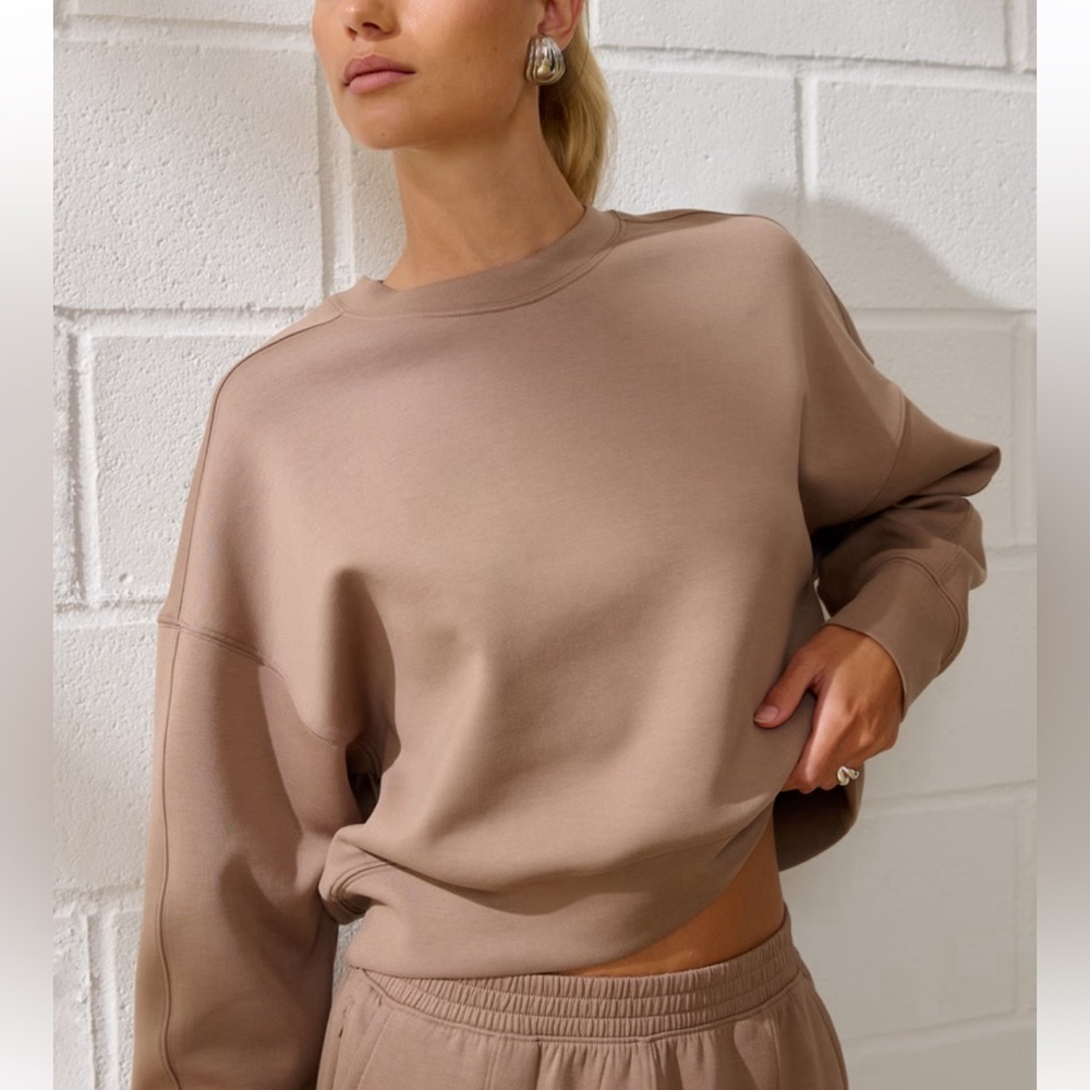 Abercrombie YPB neoKNIT Relaxed Crew, brown, S